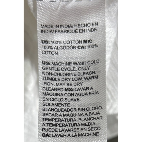 Chico's Cotton Gauze Top White Faux Wood Buttons Relaxed Fit Size 3 Beach Boho - Picture 13 of 13